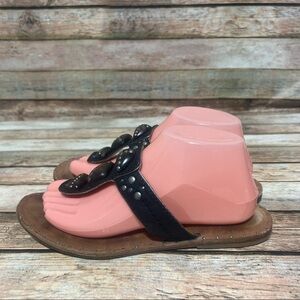Frye Delphine Wood Thong Sandals